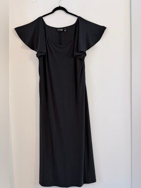 Attitudes by Renee Black Flutter Sleeve Maxi Dress Size XL